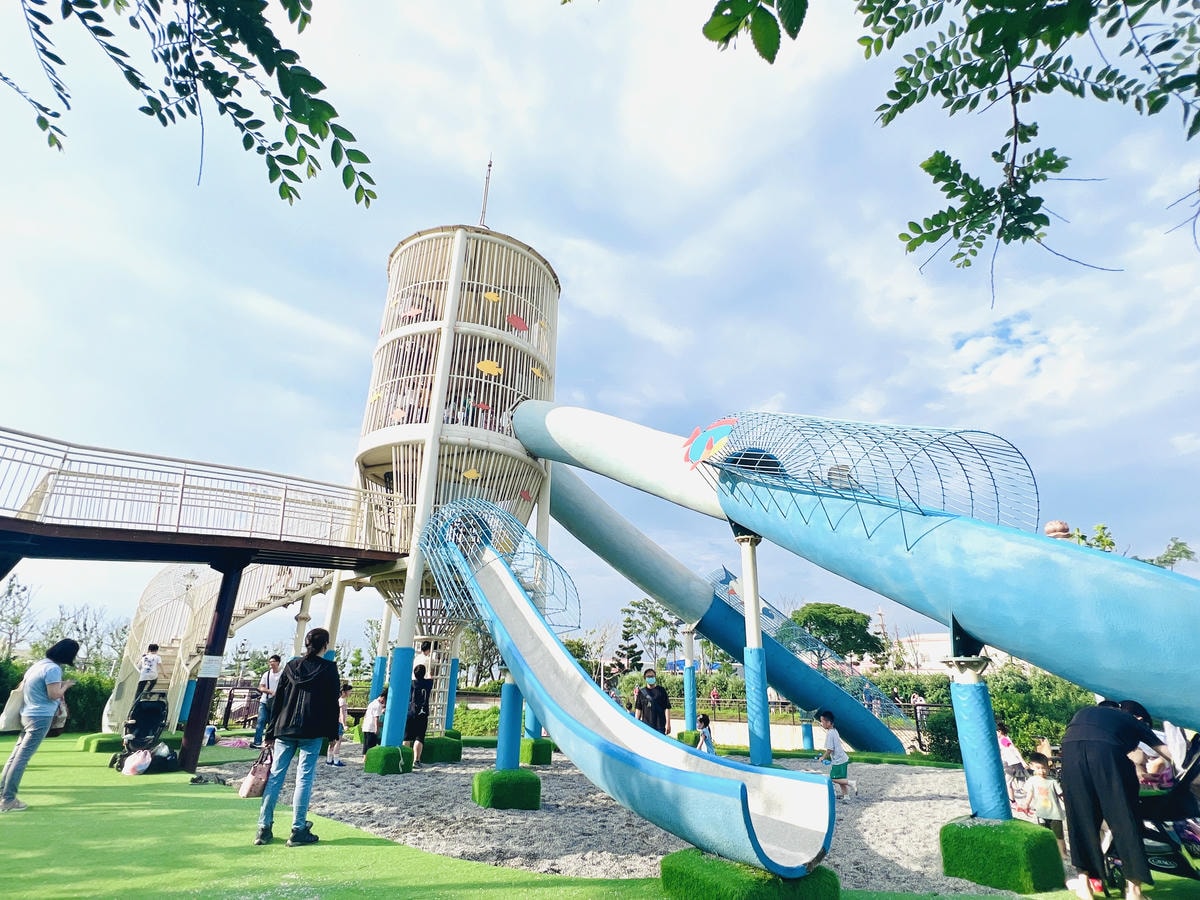 ★桃園●觀音*水之丘特色公園*來趣玩藍白色系度假風的滑水道, ★桃園●觀音*水之丘特色公園*來趣玩藍白色系度假風的滑水道,