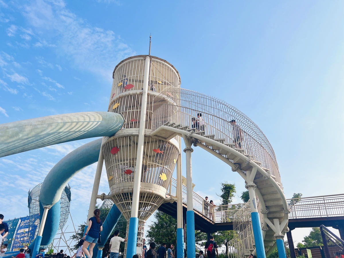 ★桃園●觀音*水之丘特色公園*來趣玩藍白色系度假風的滑水道, ★桃園●觀音*水之丘特色公園*來趣玩藍白色系度假風的滑水道,