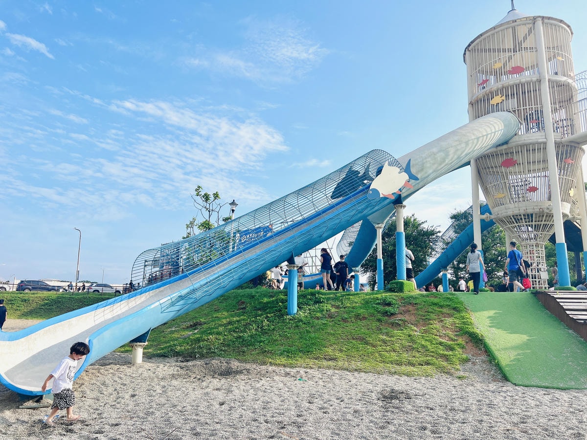 ★桃園●觀音*水之丘特色公園*來趣玩藍白色系度假風的滑水道, ★桃園●觀音*水之丘特色公園*來趣玩藍白色系度假風的滑水道,