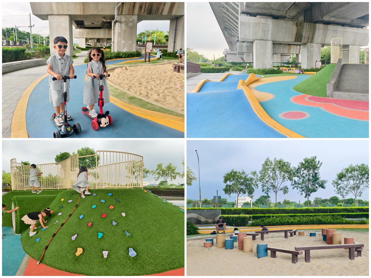 ★彰化親子景點推薦★田中滑步車公園，隱藏在高鐵橋下放電秘境，
