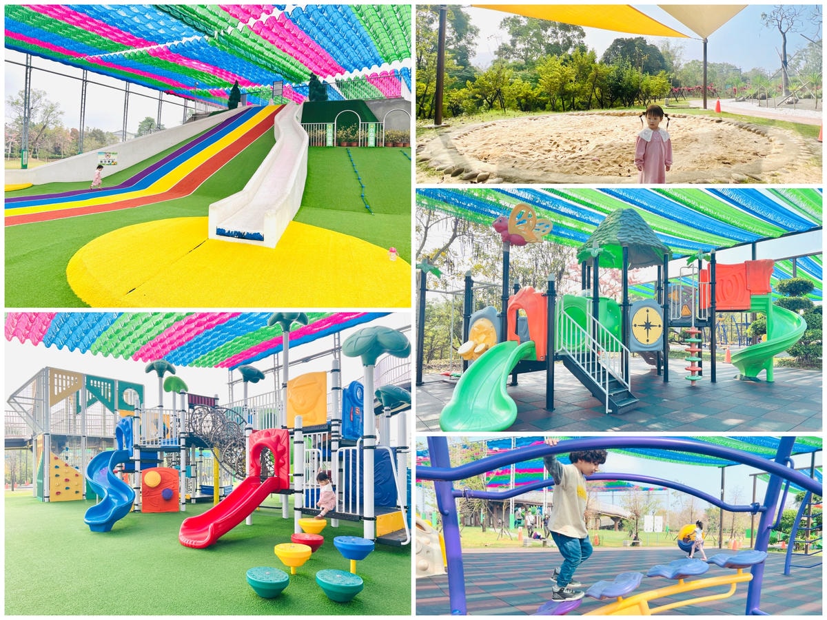 ★南投景點推薦★超美的名間親子生態園區,大面積的彩色遮陽、環